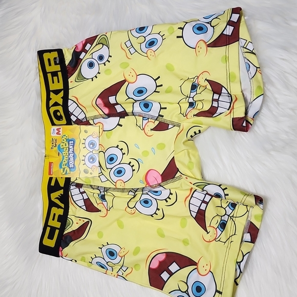 Men's SpongeBob Boxer Briefs Size Medium Yellow SpongeBob Face NEW - Picture 2 of 5